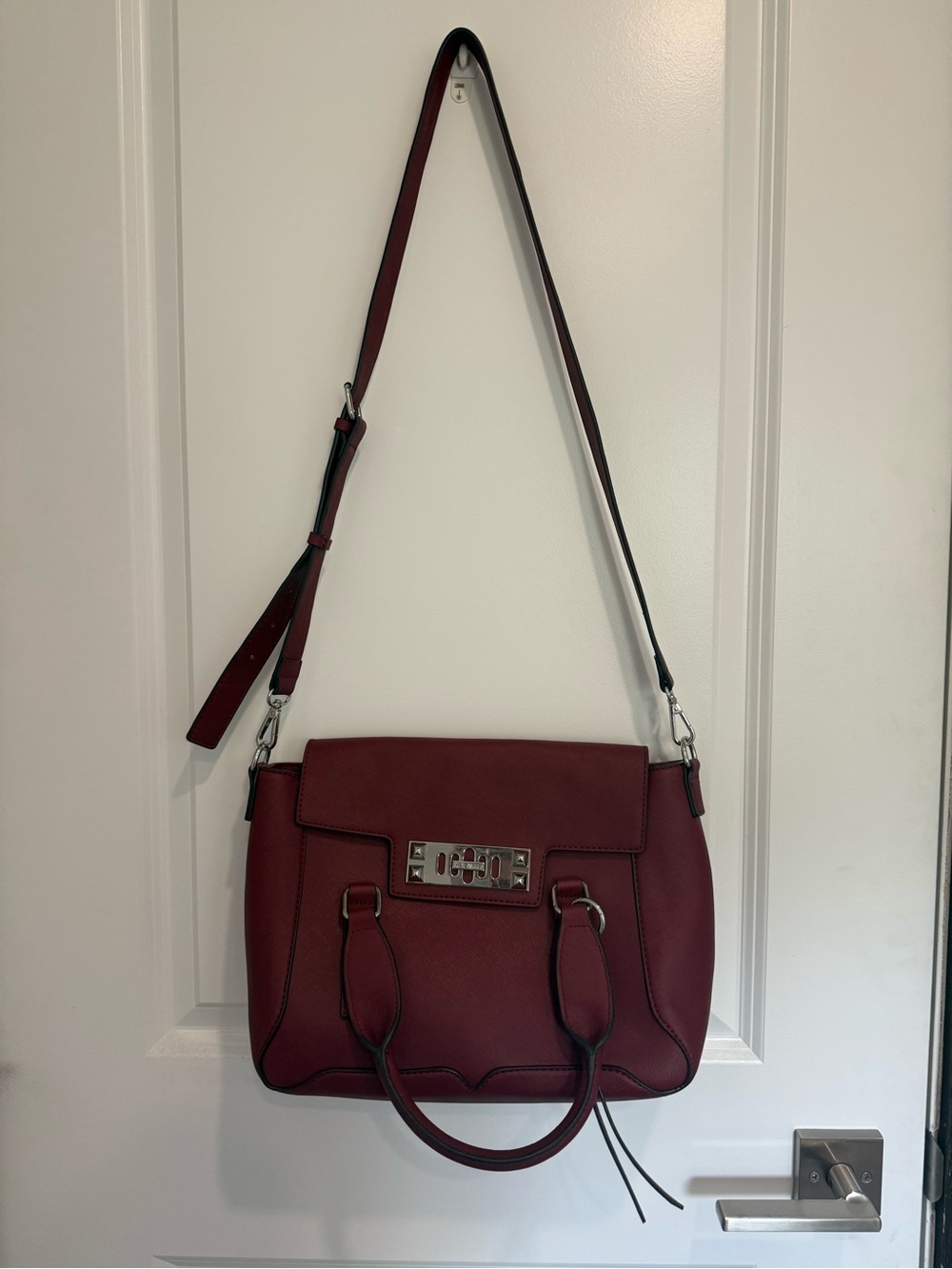 Steve Madden Burgundy Leather Satchel Crossbody
